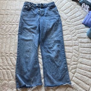Zara straight blue jeans wide leg